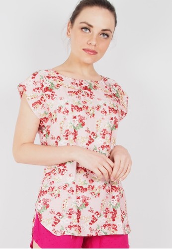 Ownfitters Lydia Floral Tops - Pink