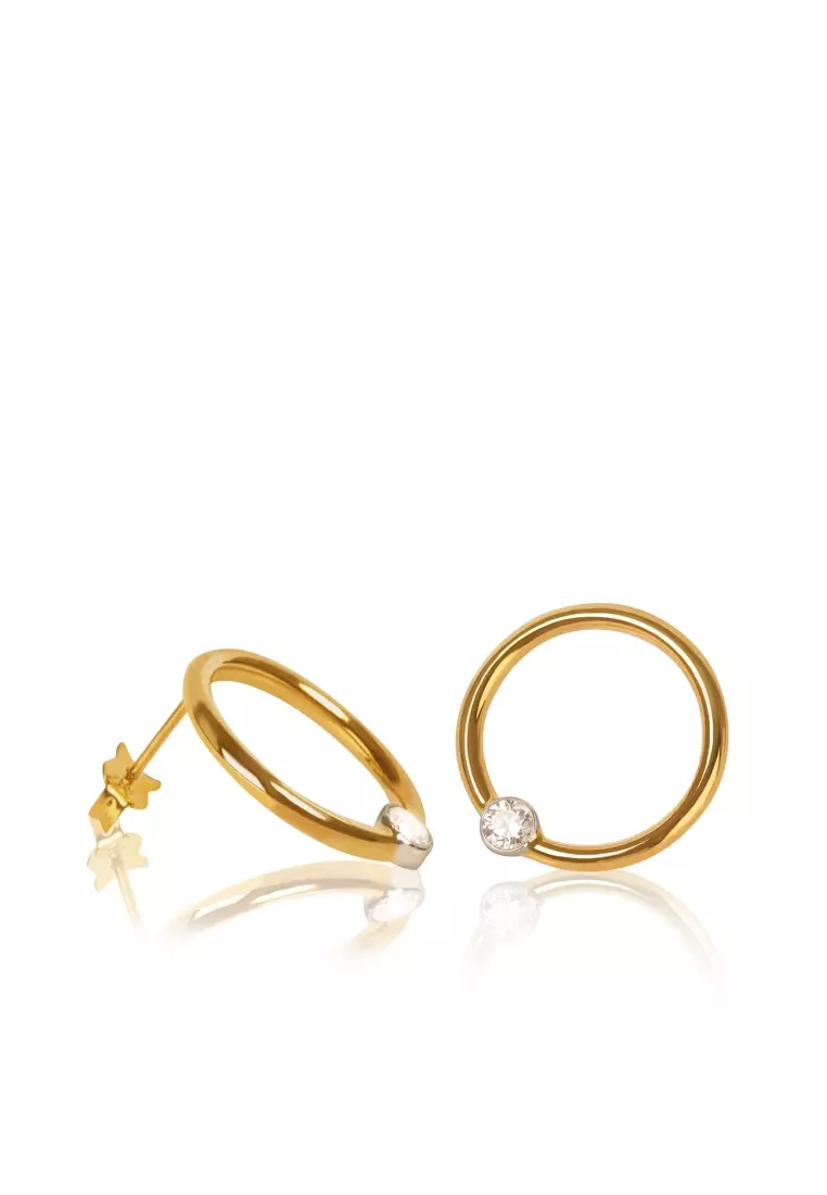 360 Sparkle Earrings 18k Gold 