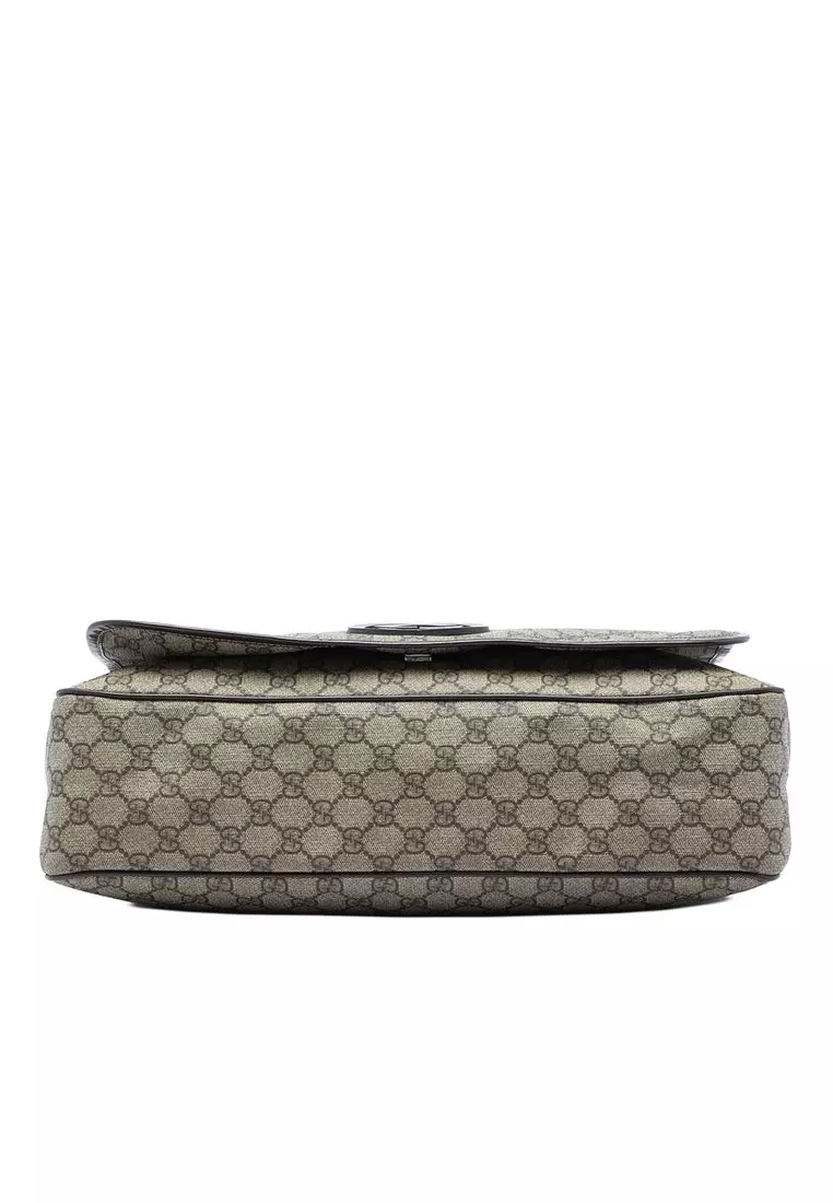 Pre-Loved Gucci Large Gg Supreme Interlocking G Messenger Bag
