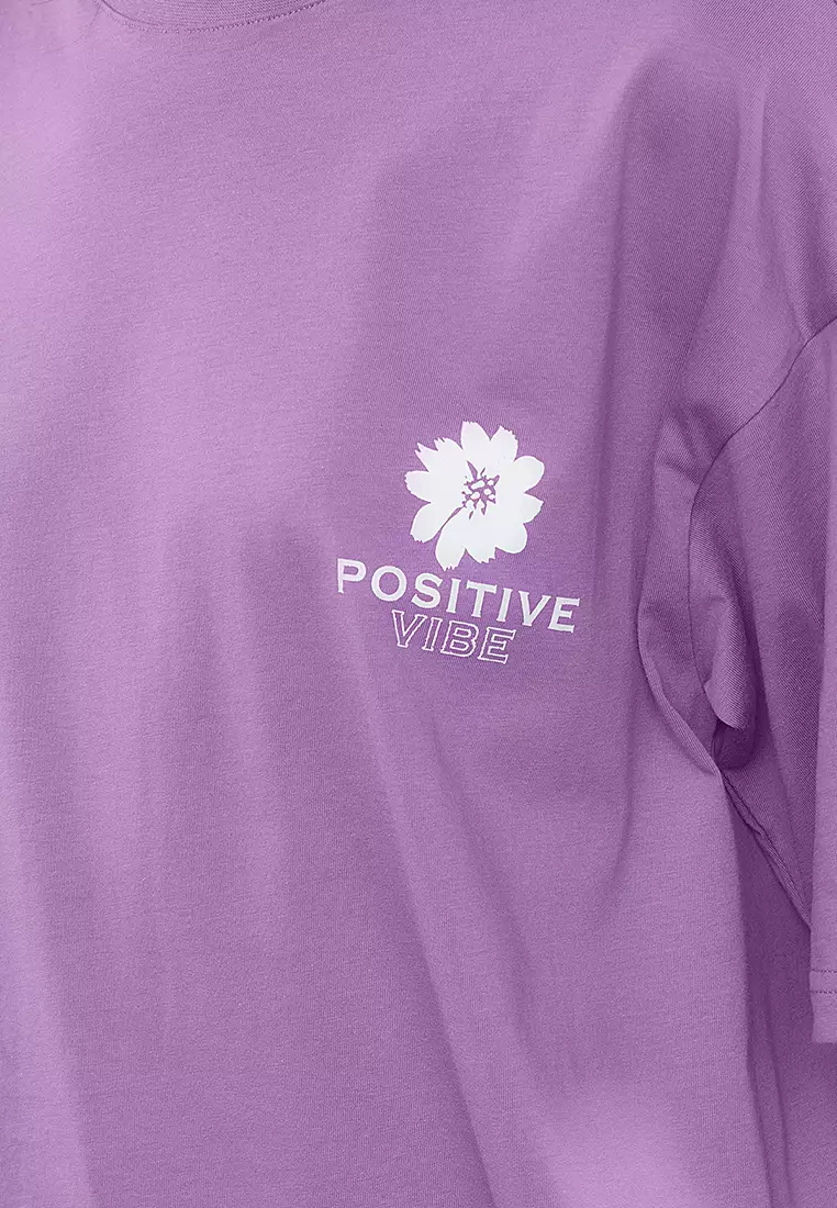 Back Printed Oversized/Wide Fit Crew Neck T-Shirt