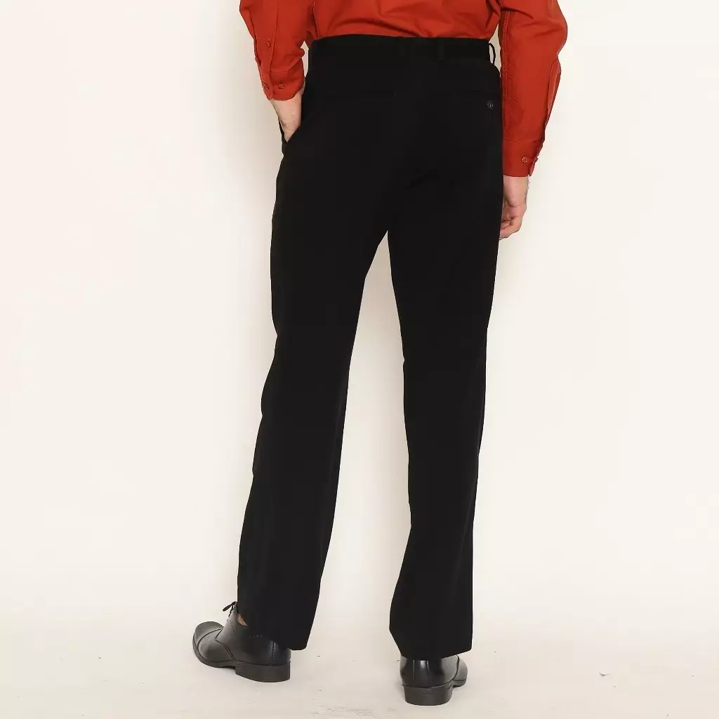 Lawell Celana Panjang Pria Hitam ORTIZ | Celana Formal Regular Fit 4-Way Stretch Poly Premium