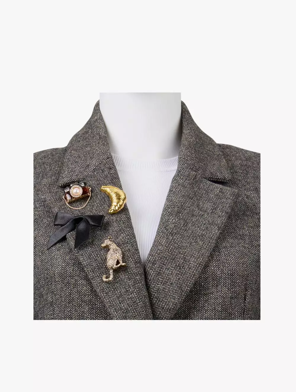 Aldo Chicpins Broach - Black/Gold Multi