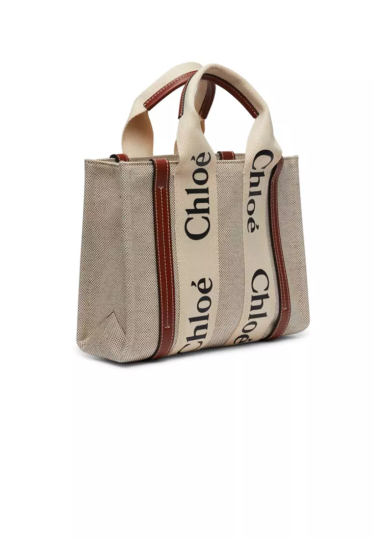 Small Woody Tote Bag White Brown CHC22AS397I2690U