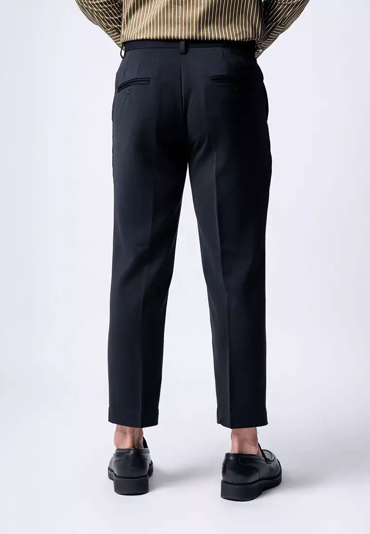 Formal Ankle Pants Straight Fit Black