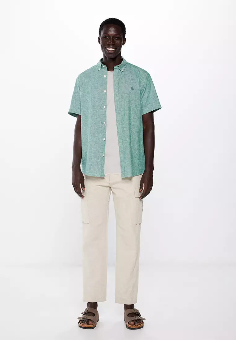 Short-Sleeved Linen Shirt