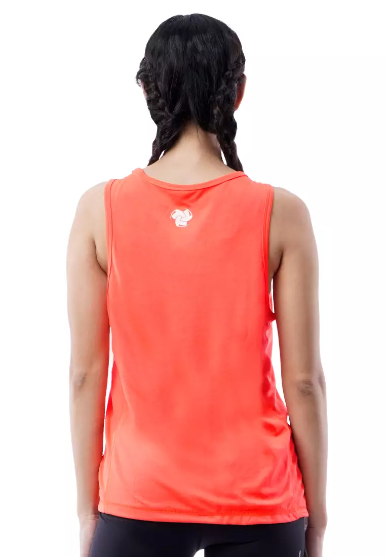 Tiento Kaos Singlet Dry Fit  Running Sport Women Pakaian Olahraga Gym Lari Senam Wanita Lekbong Orange Stabilo