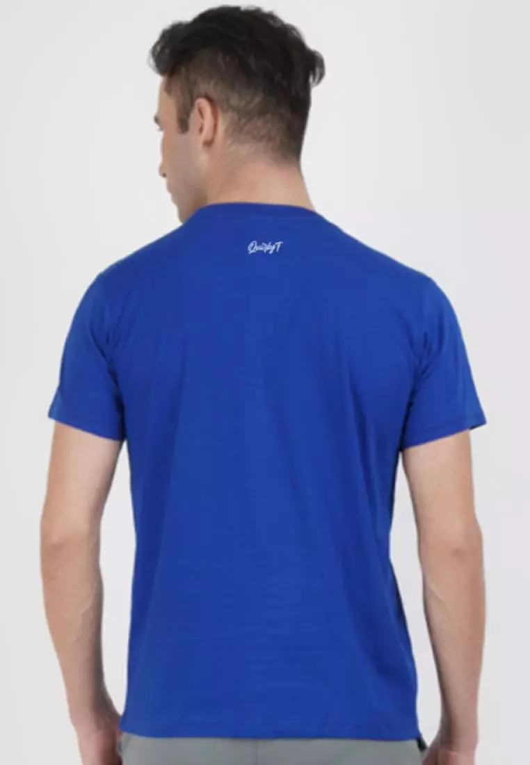 Never Trust Graphic Blue Cotton Short Sleeve Essential T-Shirt