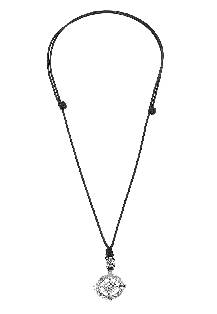 Bembs Necklace Kalung Pria Motif Kompas Material Titanium Premium ORIGINAL