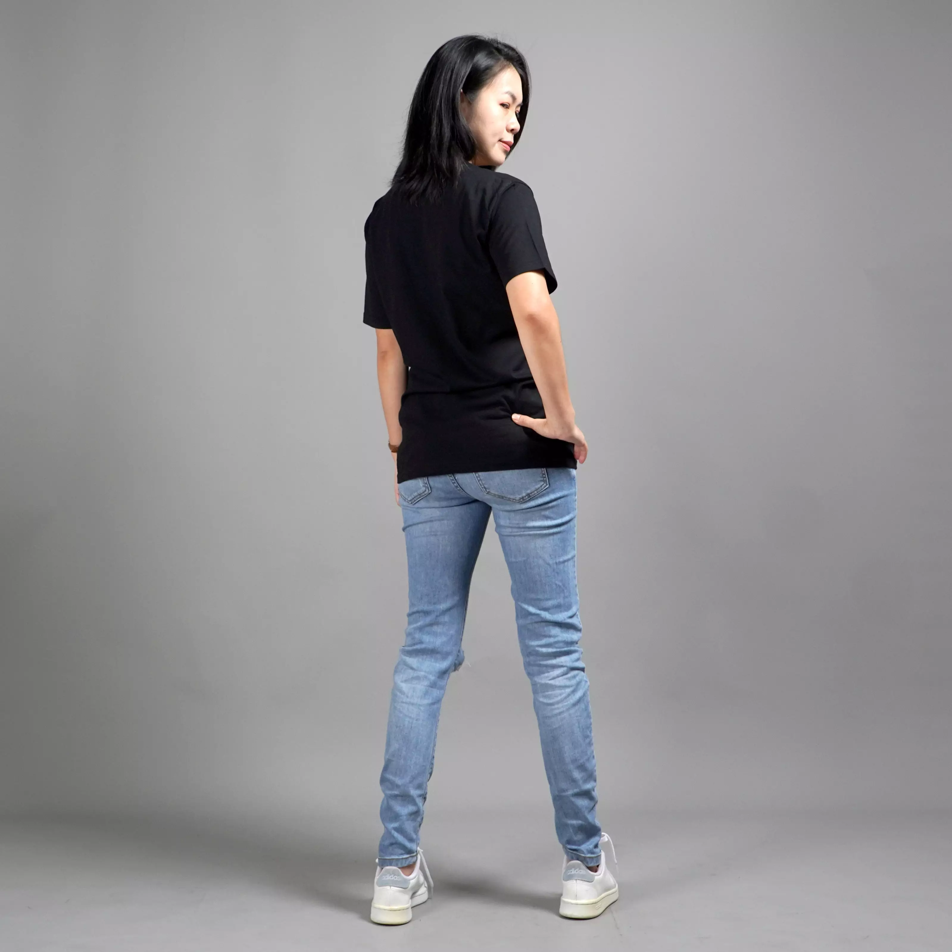 UNILO Size S-BIG Kaos Polos Wanita Basic TShirt Cotton - Hitam