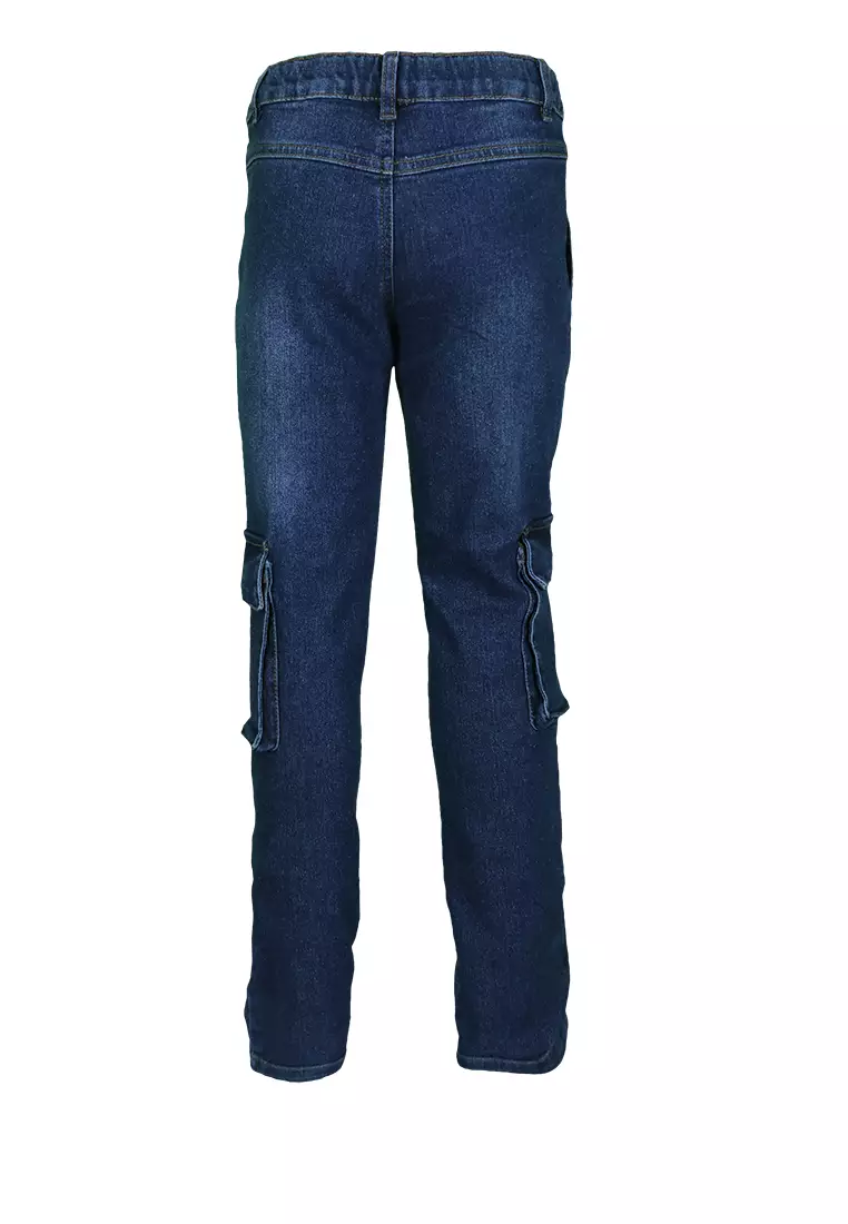 Pito Dito Girl Lafou Celana Panjang Denim Cargo Anak Navy