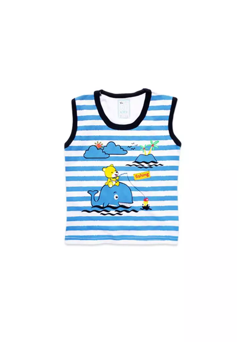 Skabe Pakaian Bayi Anak Laki Laki Baju Aatasan Singlet Fishing Setelan Celana Kaos All Size Baby Putih Untuk Usia 6 Bulan Hingga 12 Bulan 3111 Everyday