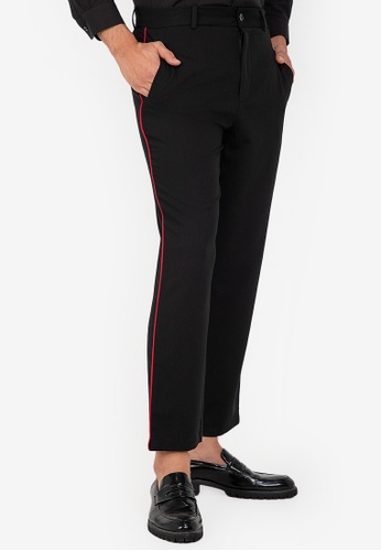 ZALORA BASICS black Contrast Pipe Pants 68B36AA0A436B2GS_1