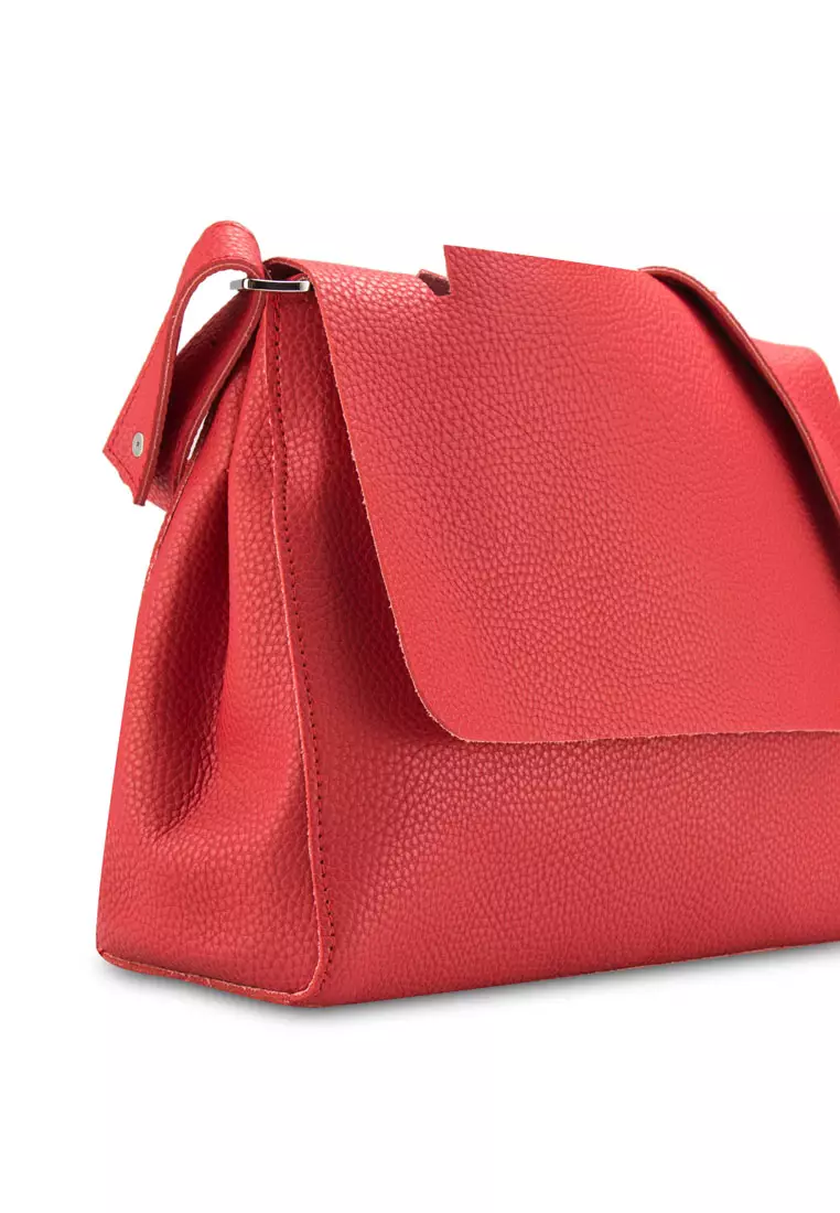 Simple Front Flap Shoulder Bag A10110RD