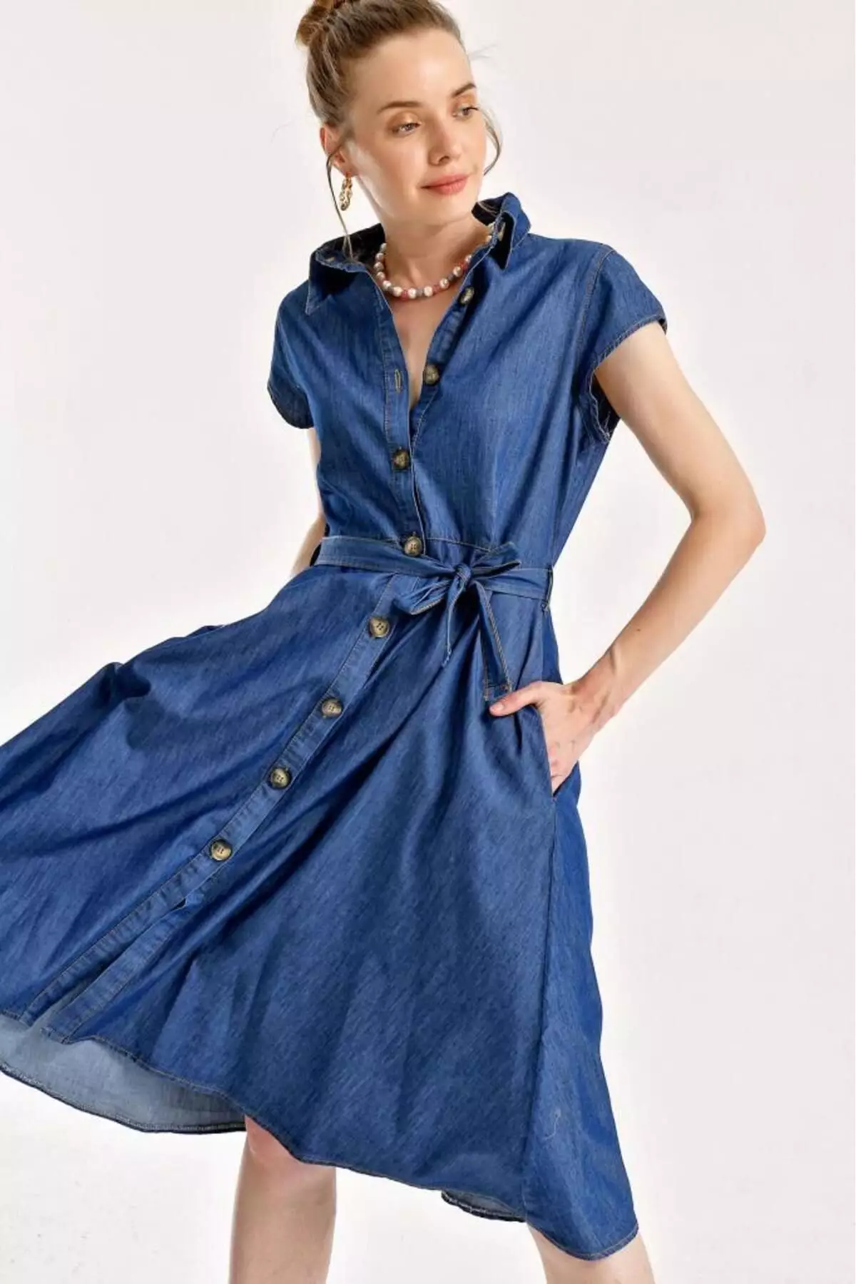 Buy Bigdart Buttoned Waist Belt Denim Dress 2025 Online ZALORA
