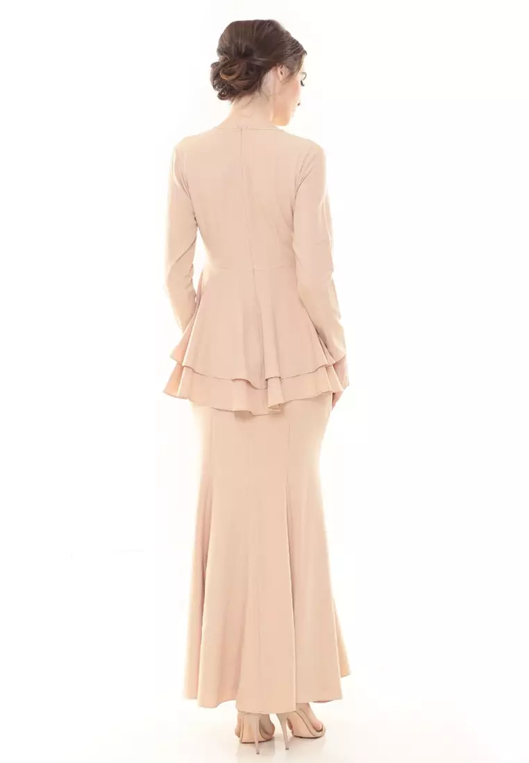 Lora Peplum in Gold Brown