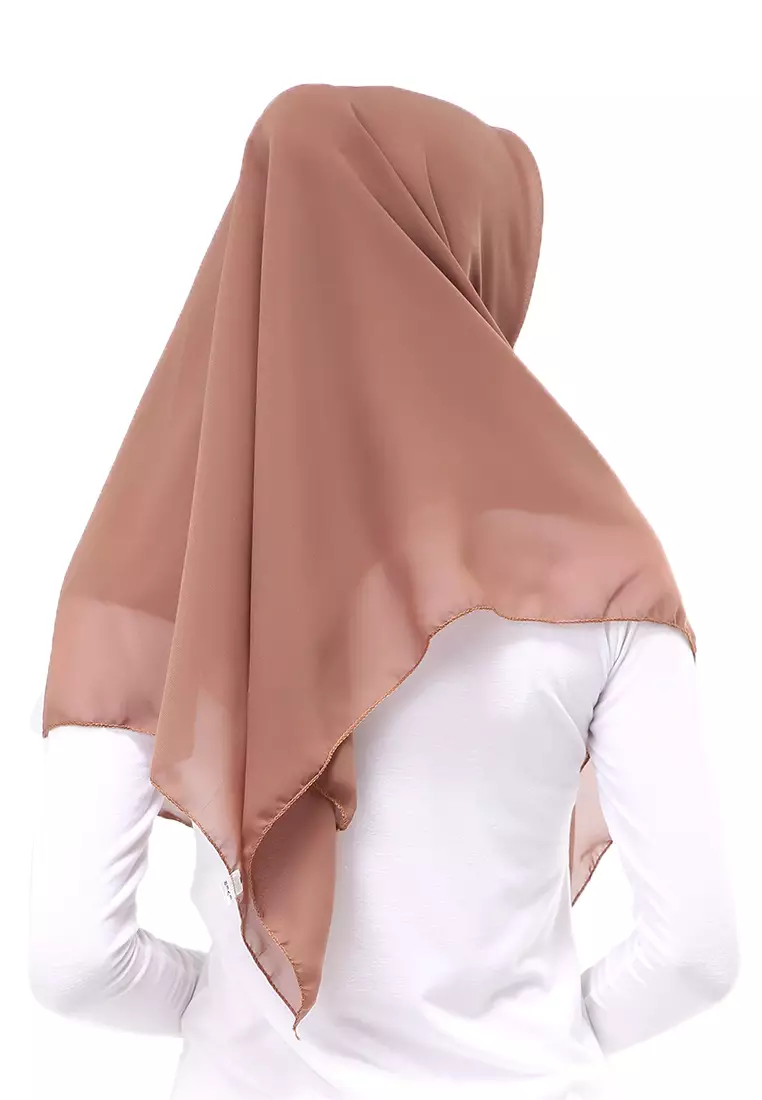 Kanya Hijab Scarf  Motif Polos Wanita Muslimah Relaxed Fit - Khaki