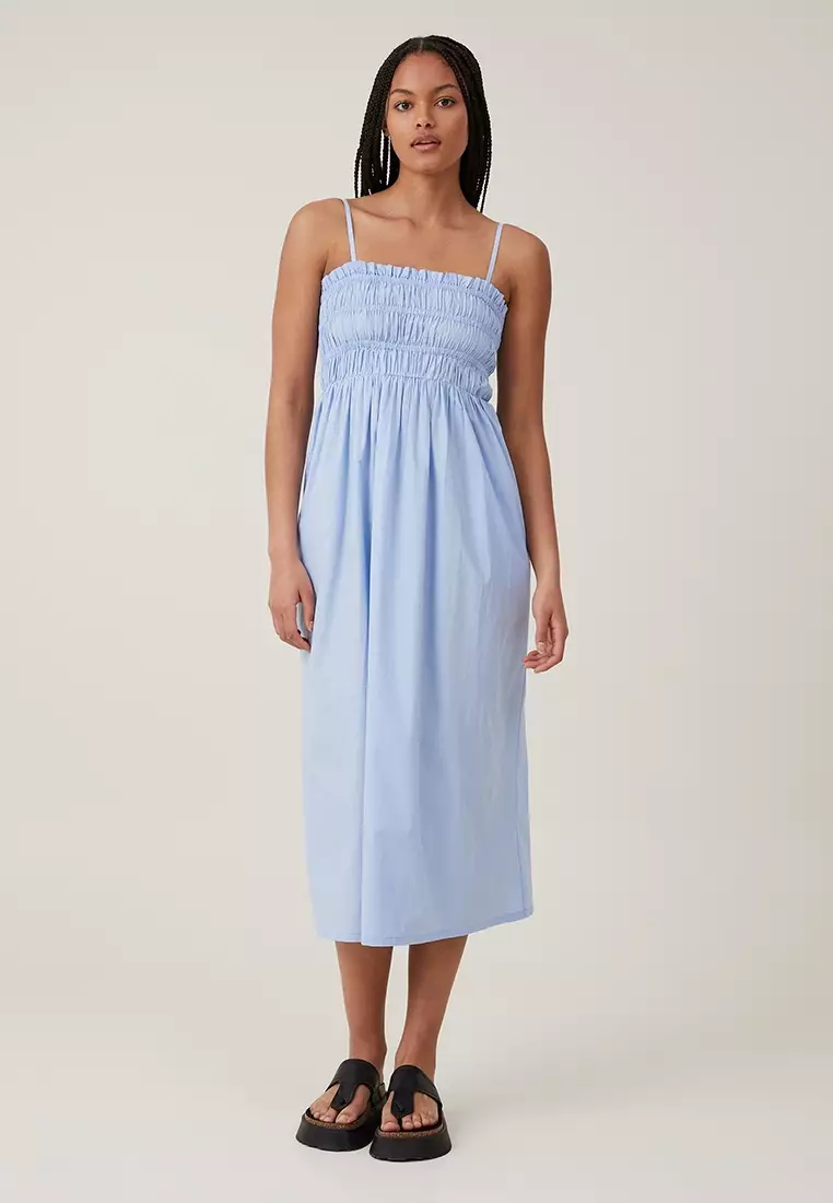 Buy Cotton On Lexi Shirred Midi Dress Online | ZALORA Malaysia