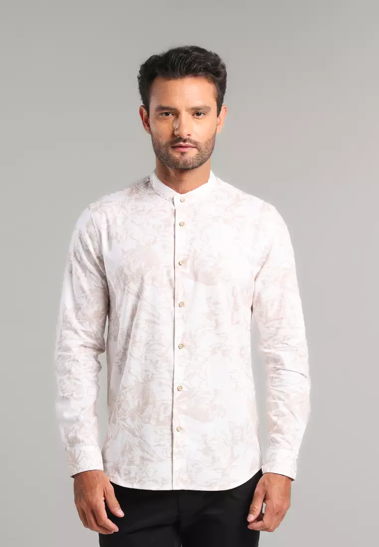 MOC Kemeja Shanghai Lengan Panjang Pria Kamil - Khaki