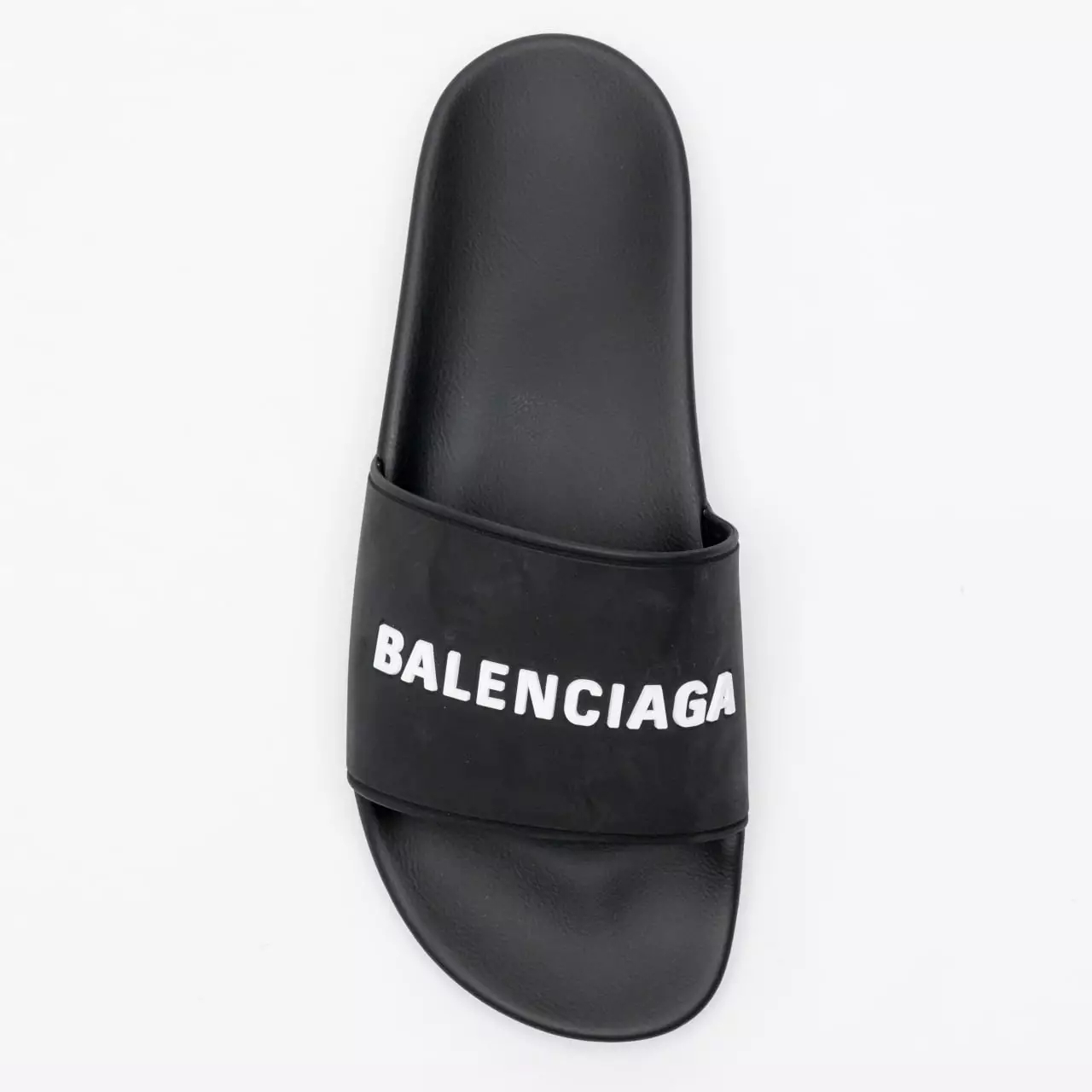 Pool Slide Sandals Black Logo White Men