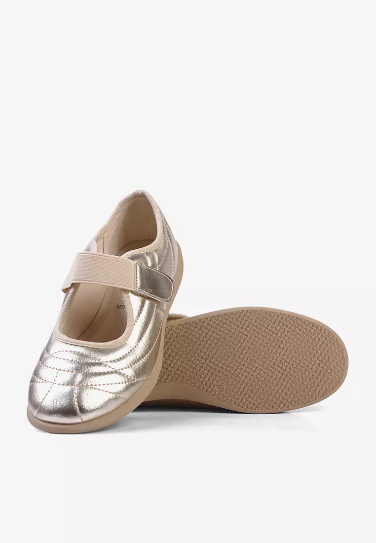 Sepatu Flat Shoes Metallic Wanita L.Colei