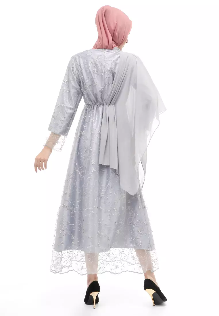 Anita Gaun Long Dress Wanita Regular Fit - Grey