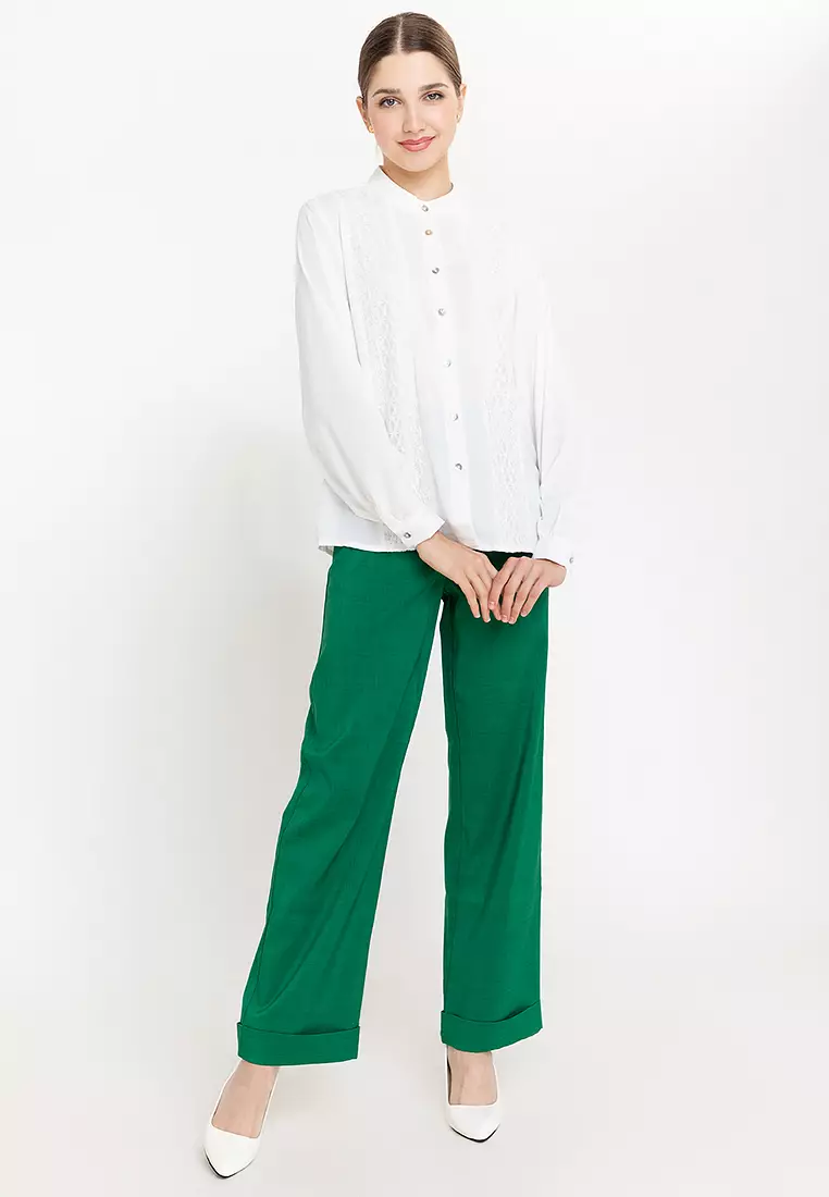 Cridal Embroidery Paneled Filipiniana Shirt