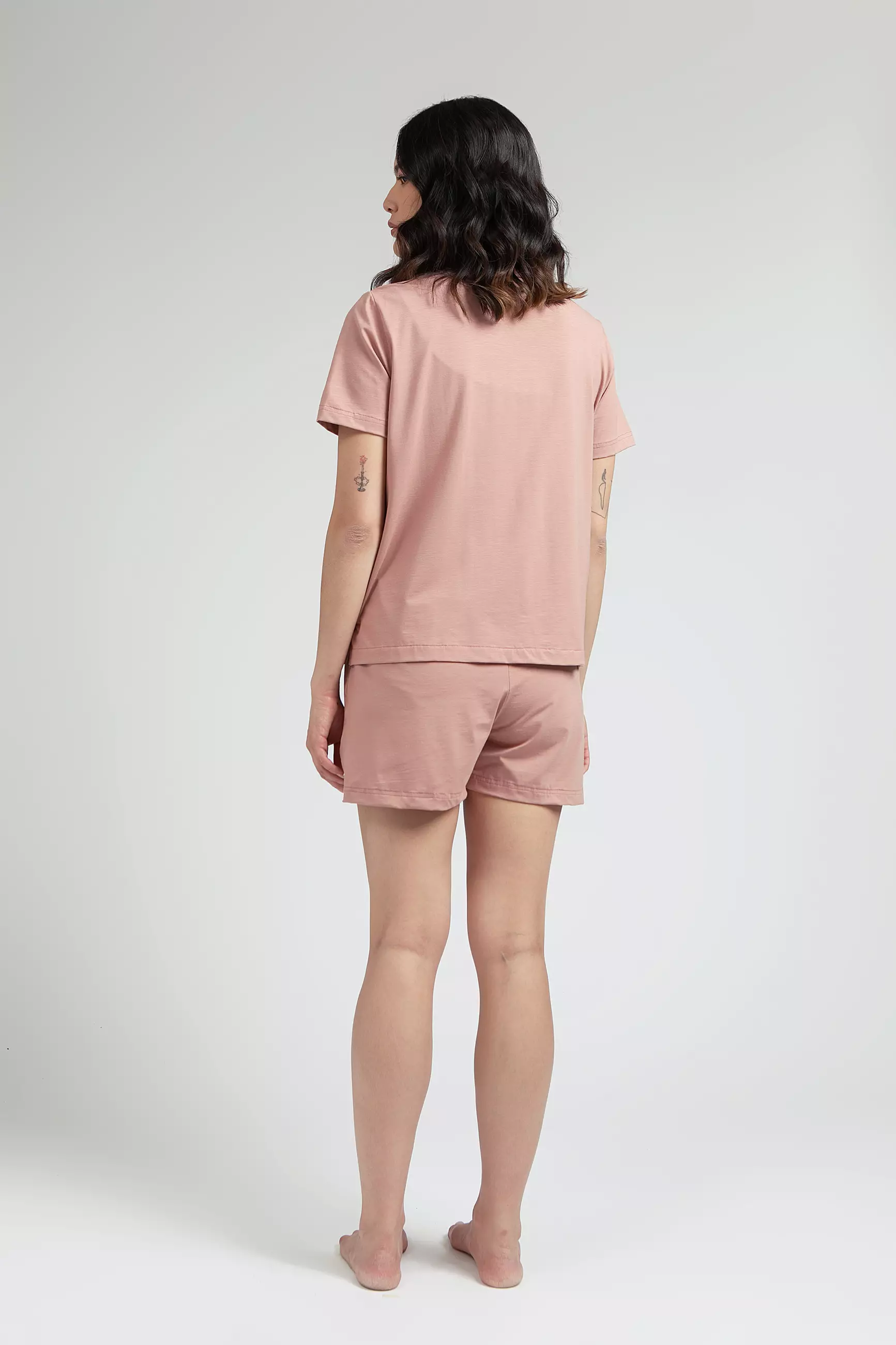 Piyama Set Wanita Lengan Pendek Ecovero | SARE Studio Sleepwear PURI set in Blush