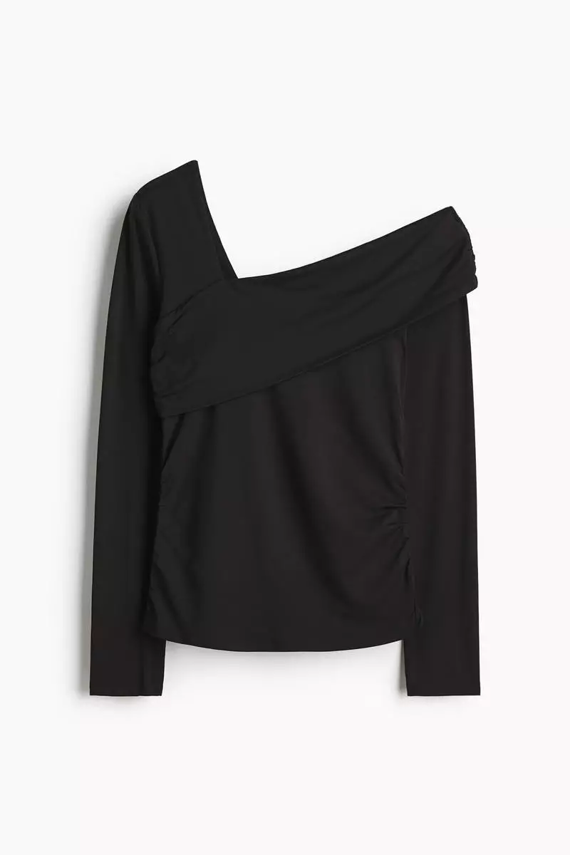 Draped one-shoulder top