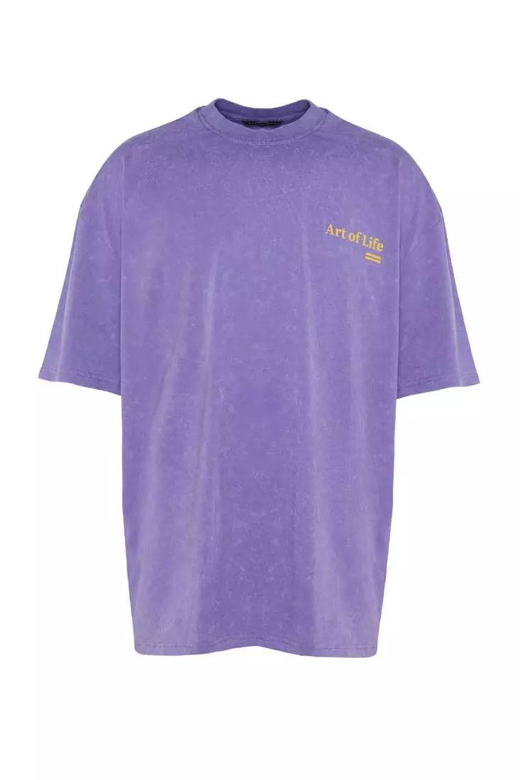 Faded-Effect Printed T-Shirt