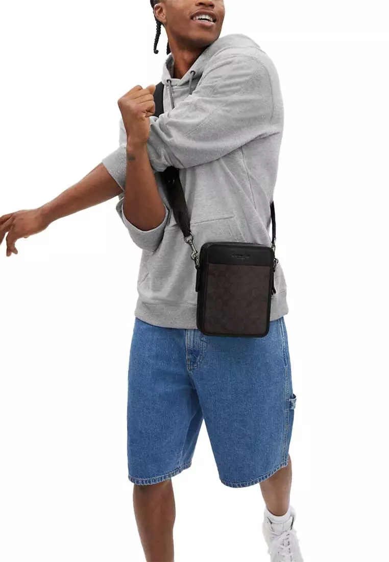 Sullivan Crossbody In Signature Canvas Walnut/Black CW388