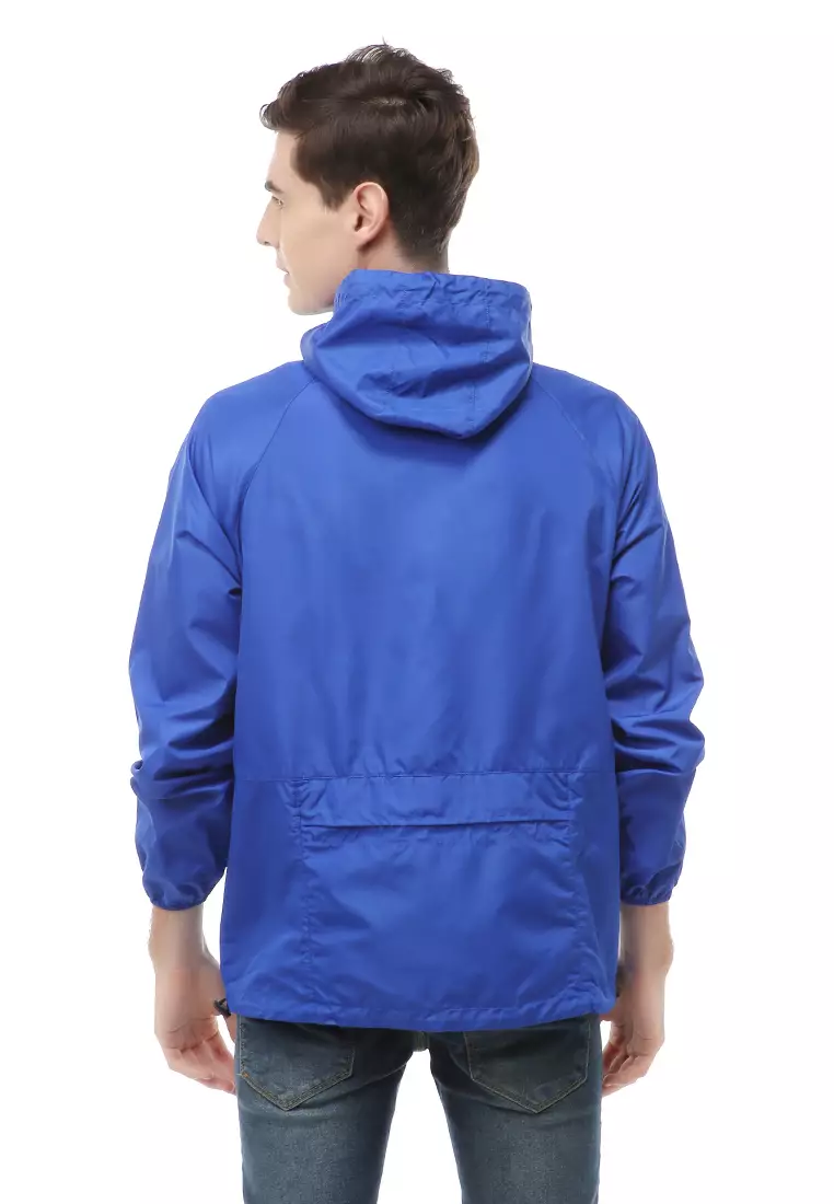 Clover Outerwear Jacket Hoodie Pria Jaket Olahraga Material Parasut ORIGINAL - Dark Blue