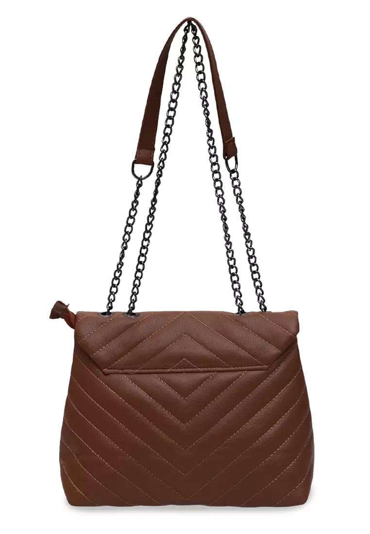 Alfiyah Tas Selempang Wanita Design Elegant Motif Simetris - Coffe