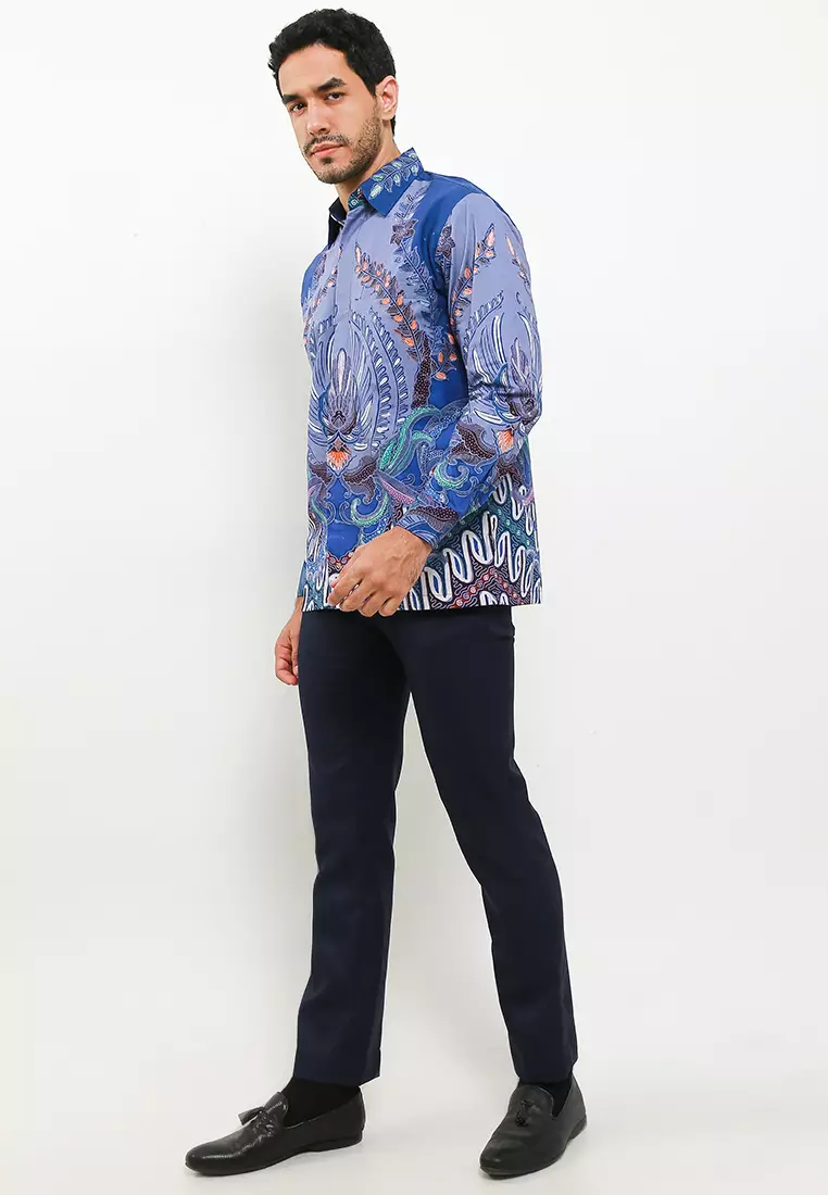 Kantata Mada Kemeja Batik Tulis Premium Pria Casual Modern Lengan Panjang
