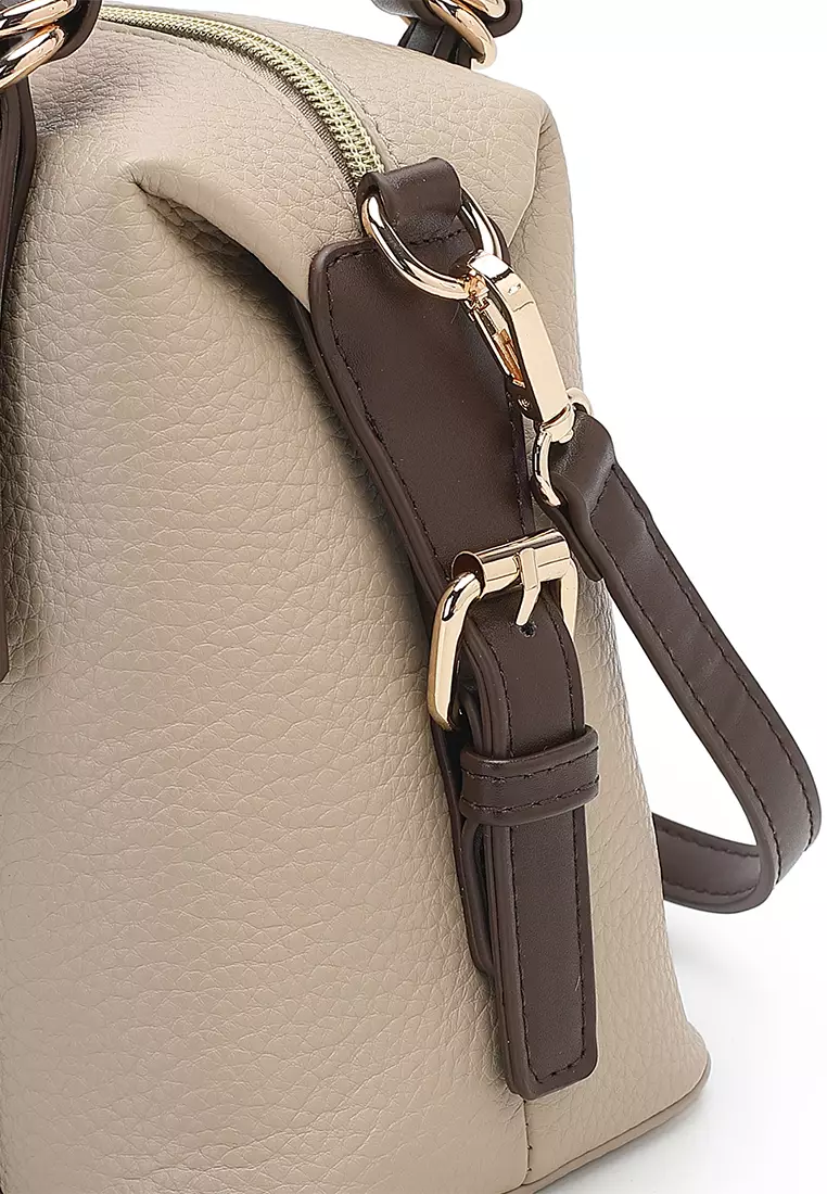 Women's Top Handle Bag / Sling Bag / Crossbody Bag / Shoulder Bag (Tas Tangan Wanita / Tas Selempang Wanita / Tas Bahu Wanita) - Krem