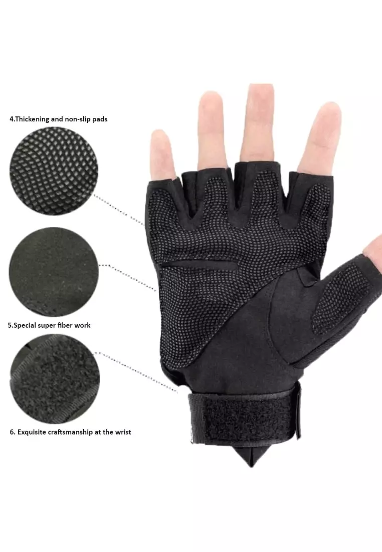 Motorcycle Half Finger Gloves – Black