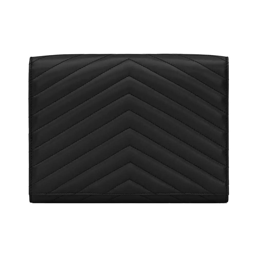 Cassandre Matelasse Flap Pouch in Lambskin Leather Black Ghw