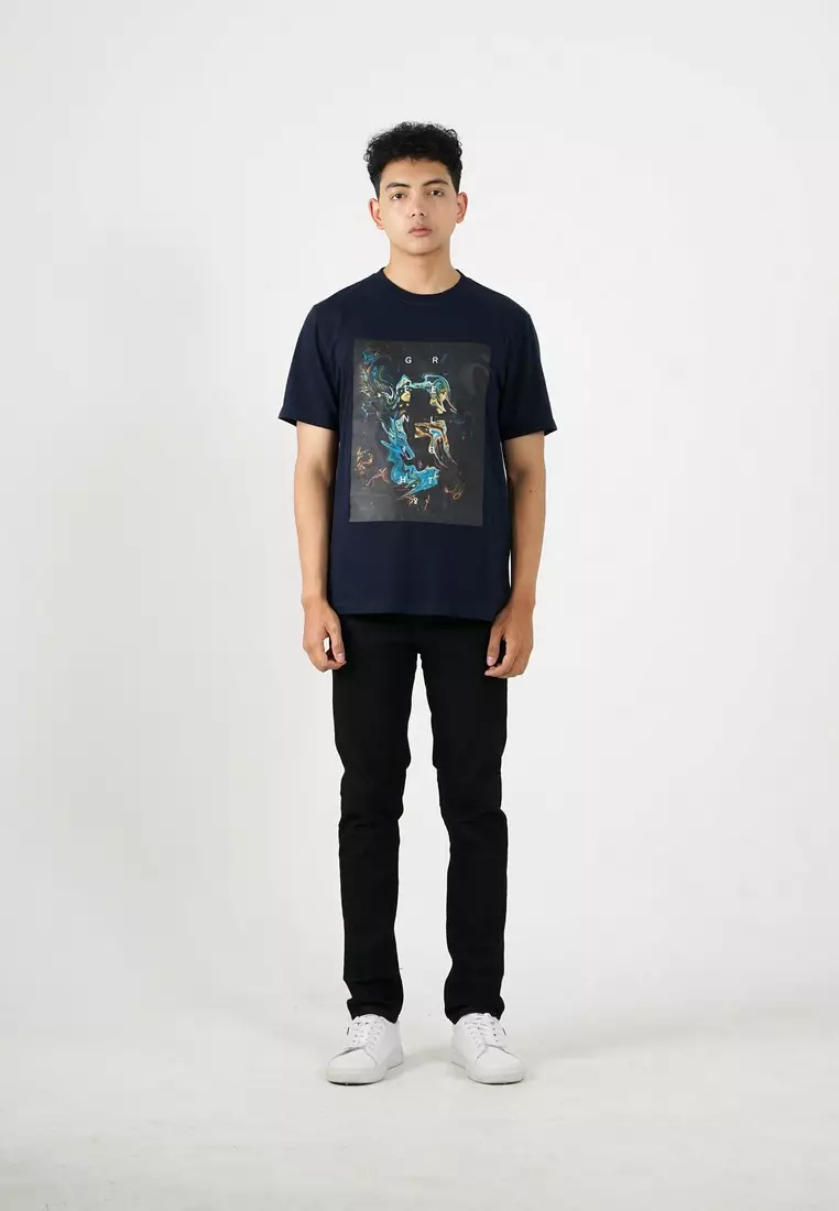 Greenlight Men's T-Shirt Short Sleeve Regular Fit Cotton Logo Agena OL-C181124