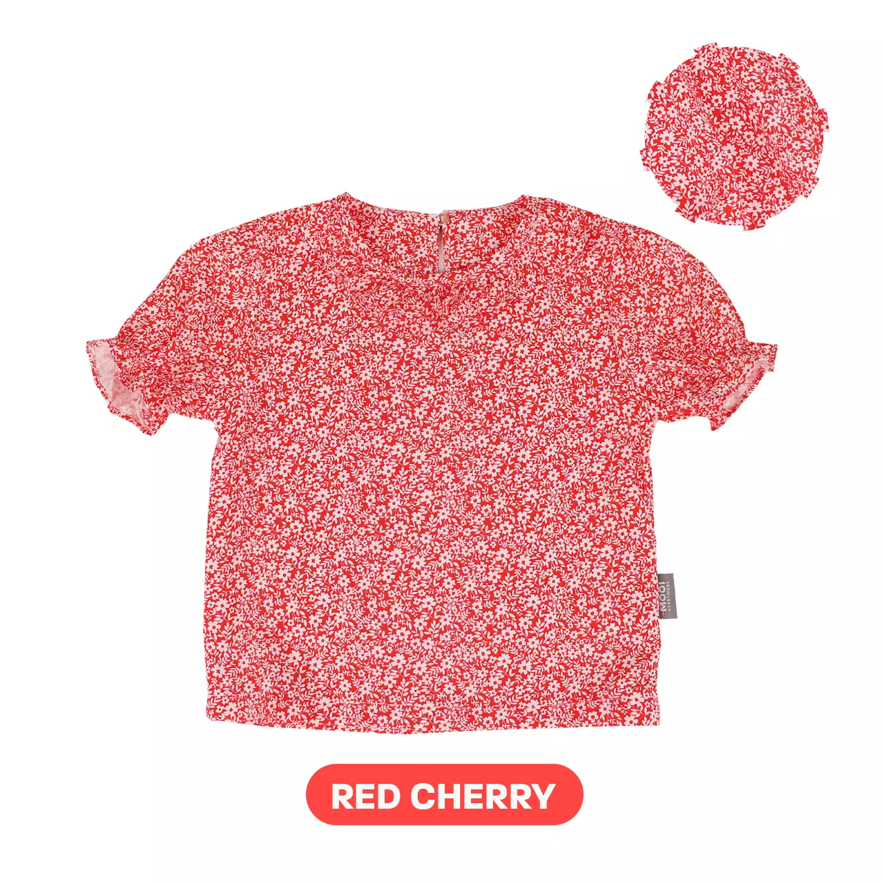 Mooi Atasan Anak Perempuan Leoni Top - Red Cherry