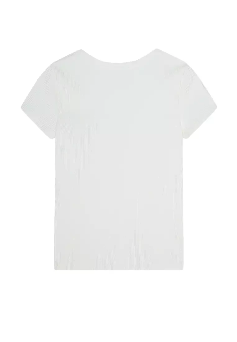Cotton Blend Fitted Short-Sleeve T-Shirt