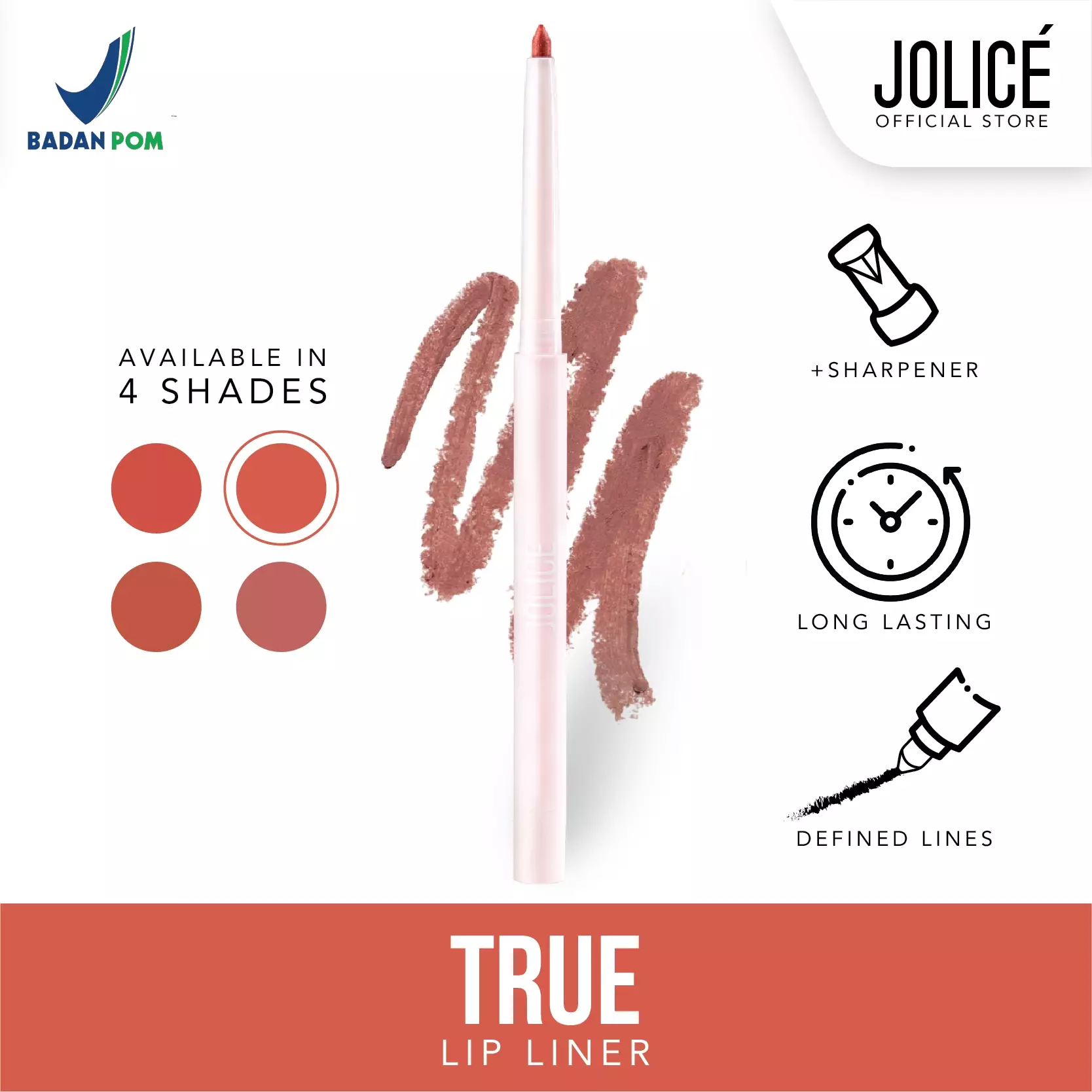 Jolice High Quality Lip Liner/Lip Pencil/Pensil Bibir/Warna Tahan Lama