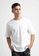 FOREST white Forest Premium Cotton Linen Hand Feel Loose Fit Boxy Cut Crew Neck Tee T Shirt Men - 621217-02White 460BAAA751216AGS_2