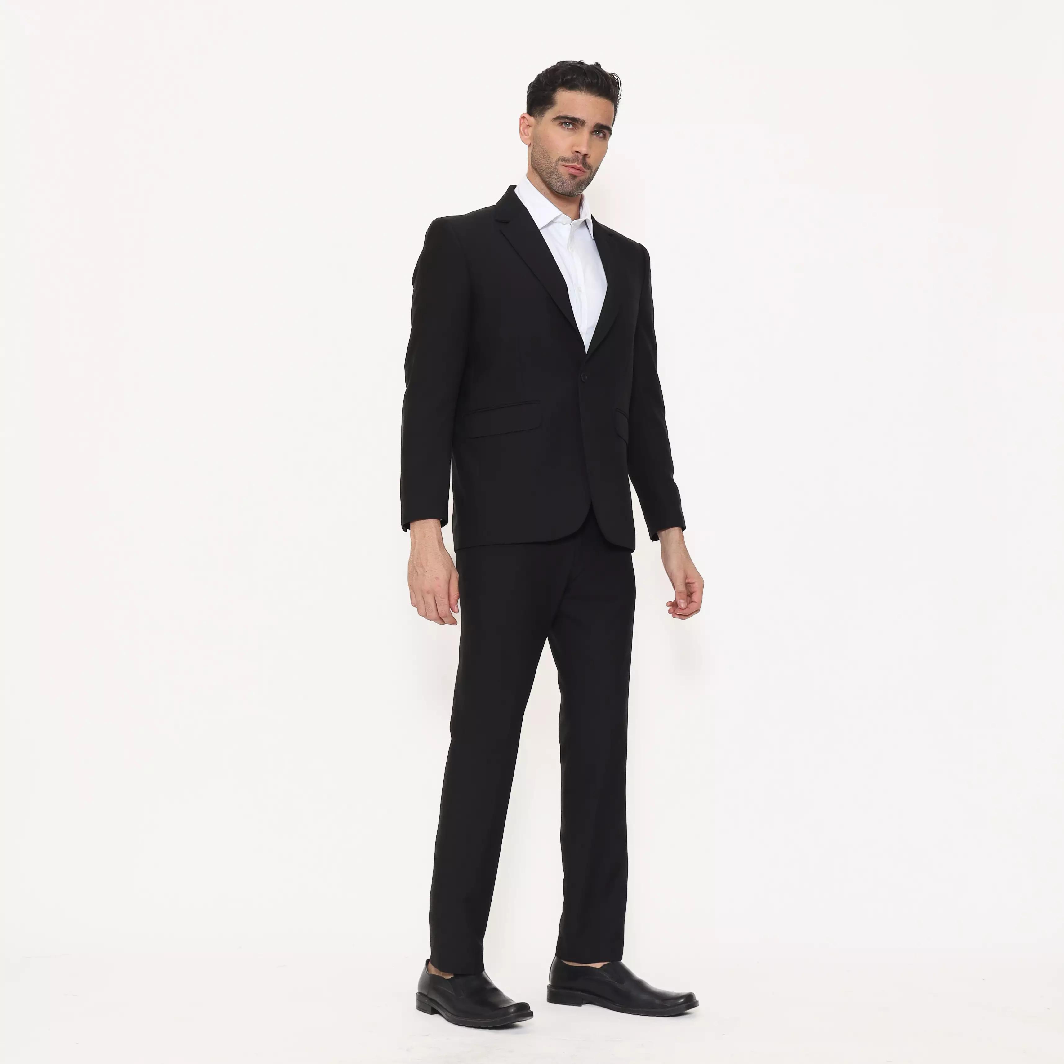 Lawell Jas Formal Pria Warna Hitam | Motif Salur Halus Elegan | Polyester Viscose Stretch | PAUL