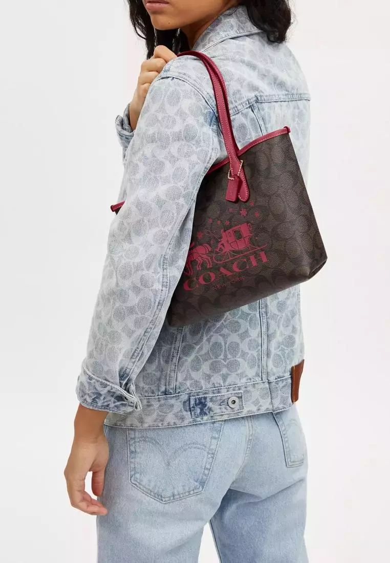 Coach horse and sales carriage jacquard city tote