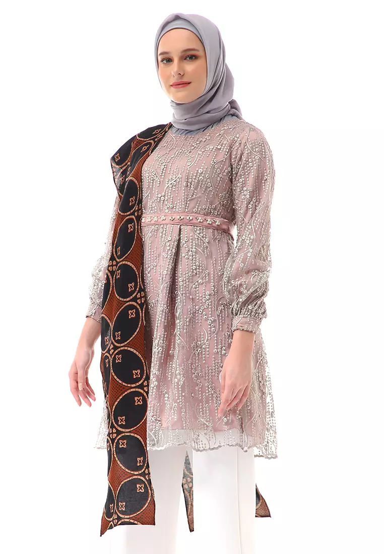 Zahara Tunik Atasan Wanita Batik Premium Quality - Brownie