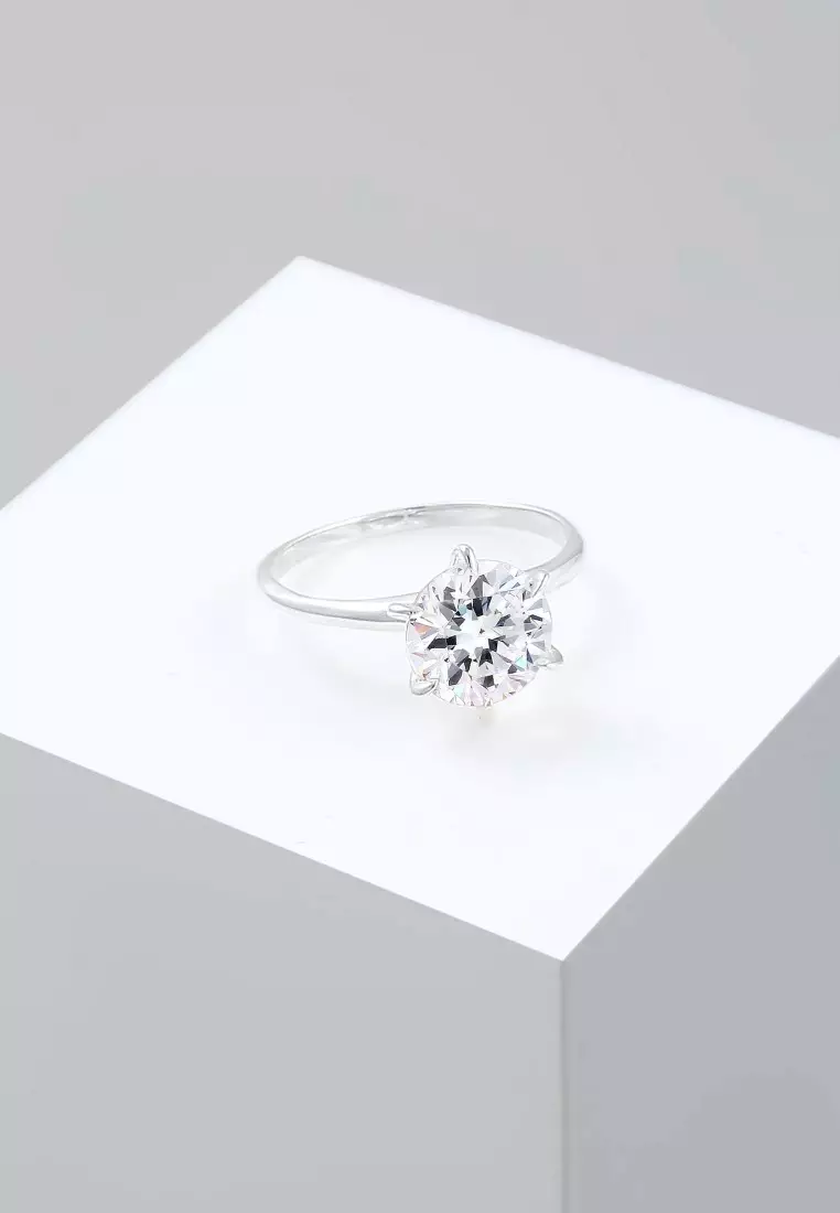 Cincin Perhiasan Perak 925 Wanita Engagement Crystal