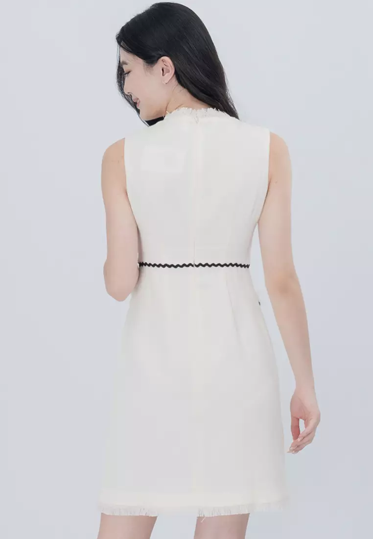 Linen Sleeveless with Pockets Mini Dress