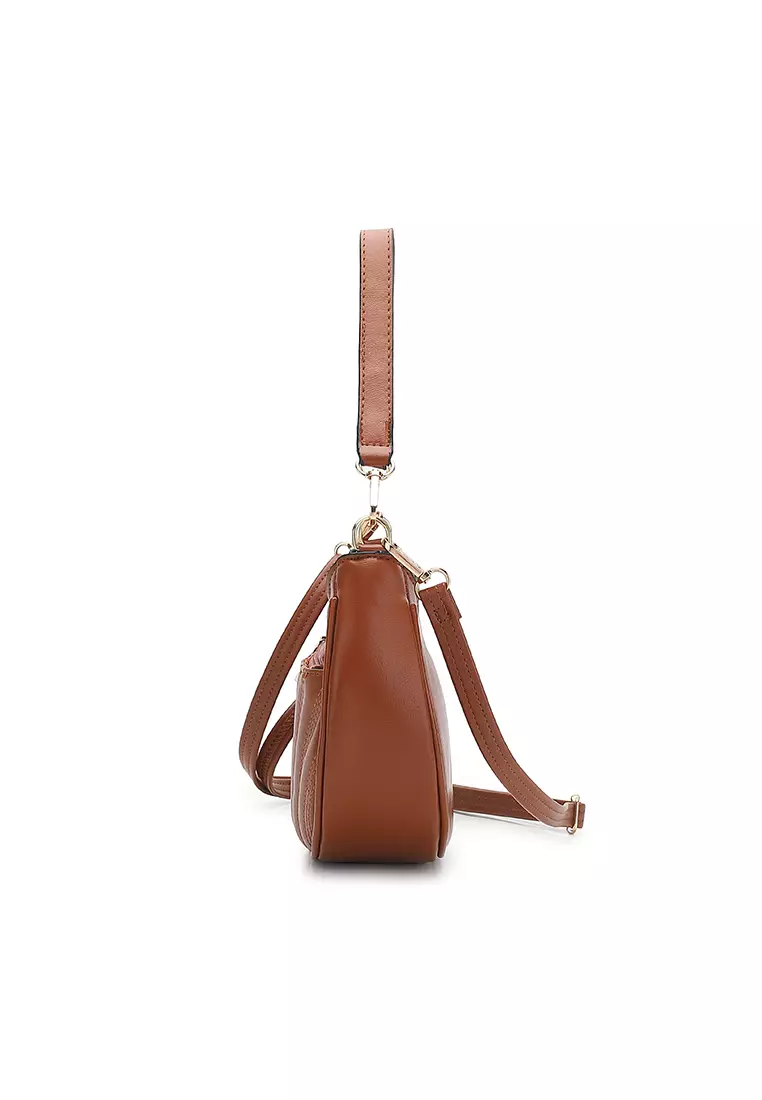 Women's Top Handle Bag / Sling Bag / Crossbody Bag / Shoulder Bag (手拿袋 / 斜孭袋 / 單肩包) - 棕色