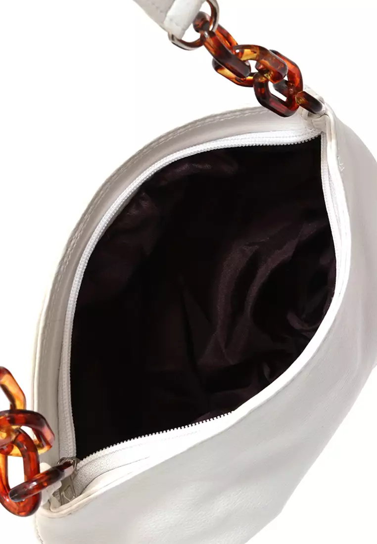 Karlina Tas Selempang Wanita Motif Polos Elegant Premium Quality - White