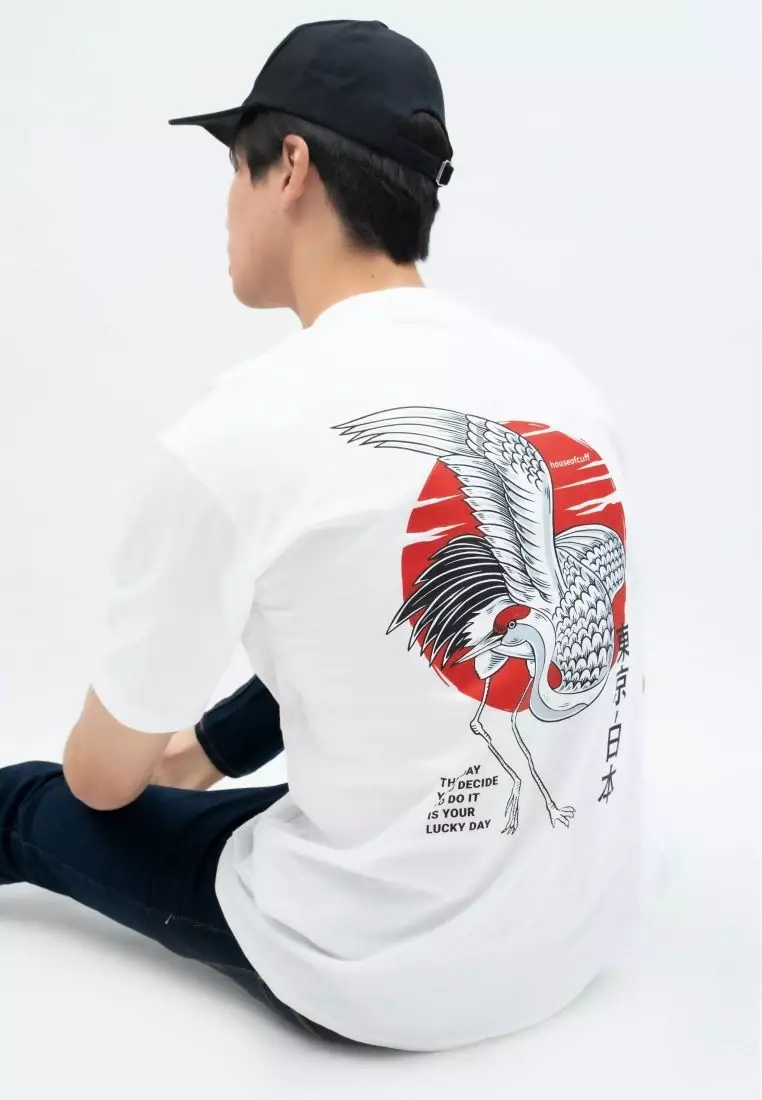 Houseofcuff T-shirt Kaos Putih Burung Bangau Tersedia Size S-4XL