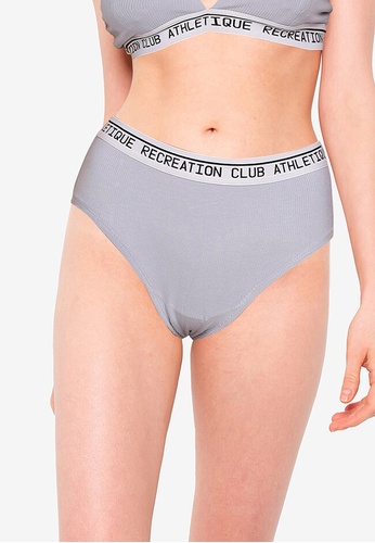 Athletique Recreation Club grey Ribbed Hipster Bikini Cut Briefs 11AF6US21A5DABGS_1